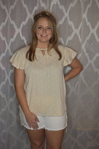 Cutie Beige Ruffle top with lace