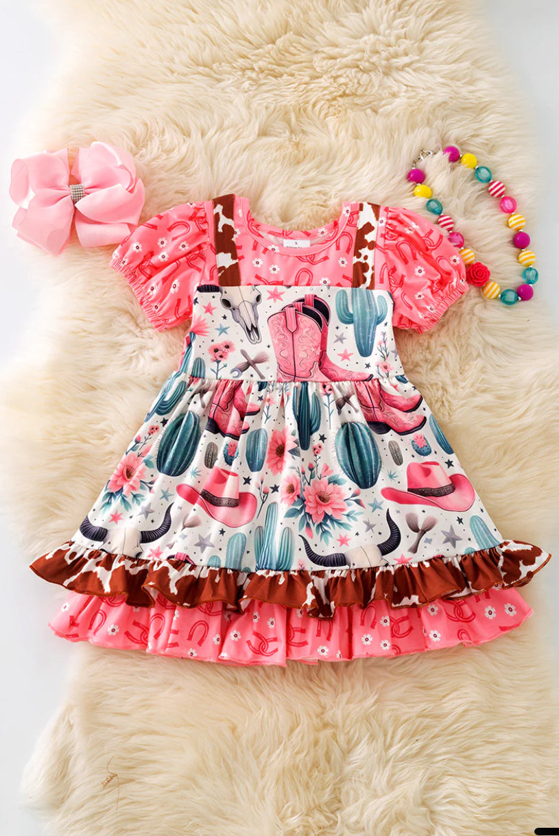 Wild West Bubble Sleeve Dress