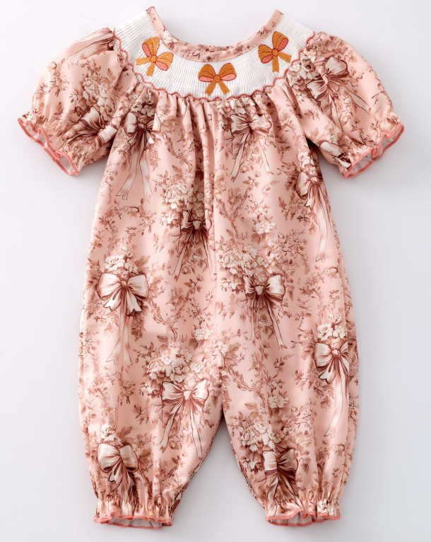 Hazel Waverly Smocked Baby Romper