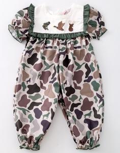 Camo Embroidery Baby Romper