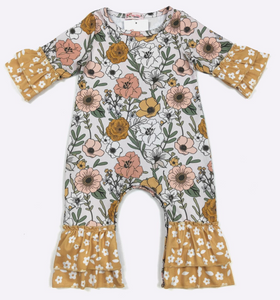 Mustard Blooms Baby Romper