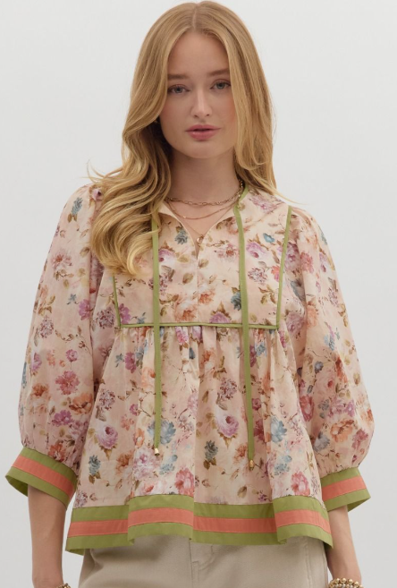 Vintage floral pattern blouse