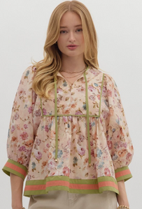 Vintage floral pattern blouse