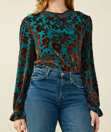 Burnout Velvet Blouse
