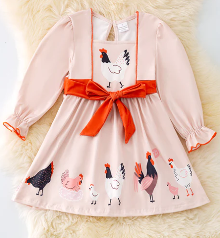 Playful Chicken printed dress