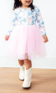 Boots with the Bows L/S Tutu Dress
