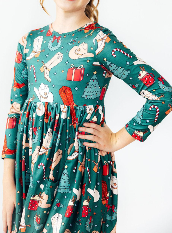 Western Wonderland Pocket Twirl Dress