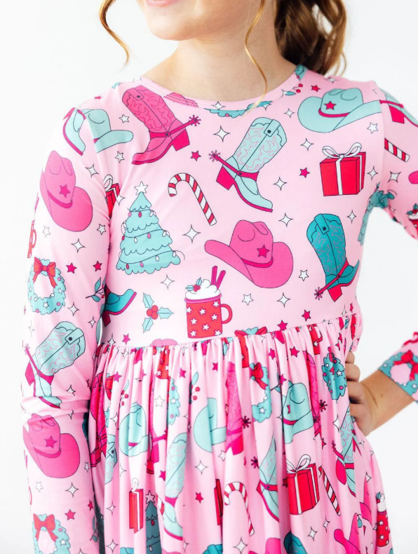 Christmas Cowgirl Pocket Twirl Dress