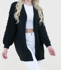 Chunky Cardigan w/ Scale Pattern