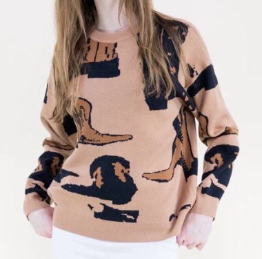 Western Boots Pullover Sweather