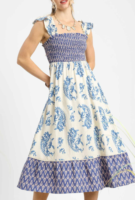 Smocked Ruffle Strap Dress