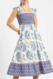 Smocked Ruffle Strap Dress