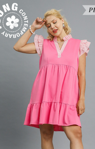 Ruffle Sleeve Tiered Mini Dress