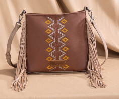 Wrangler Aztec Embroidered Fringe Crossbody
