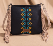 Wrangler Aztec Embroidered Fringe Crossbody