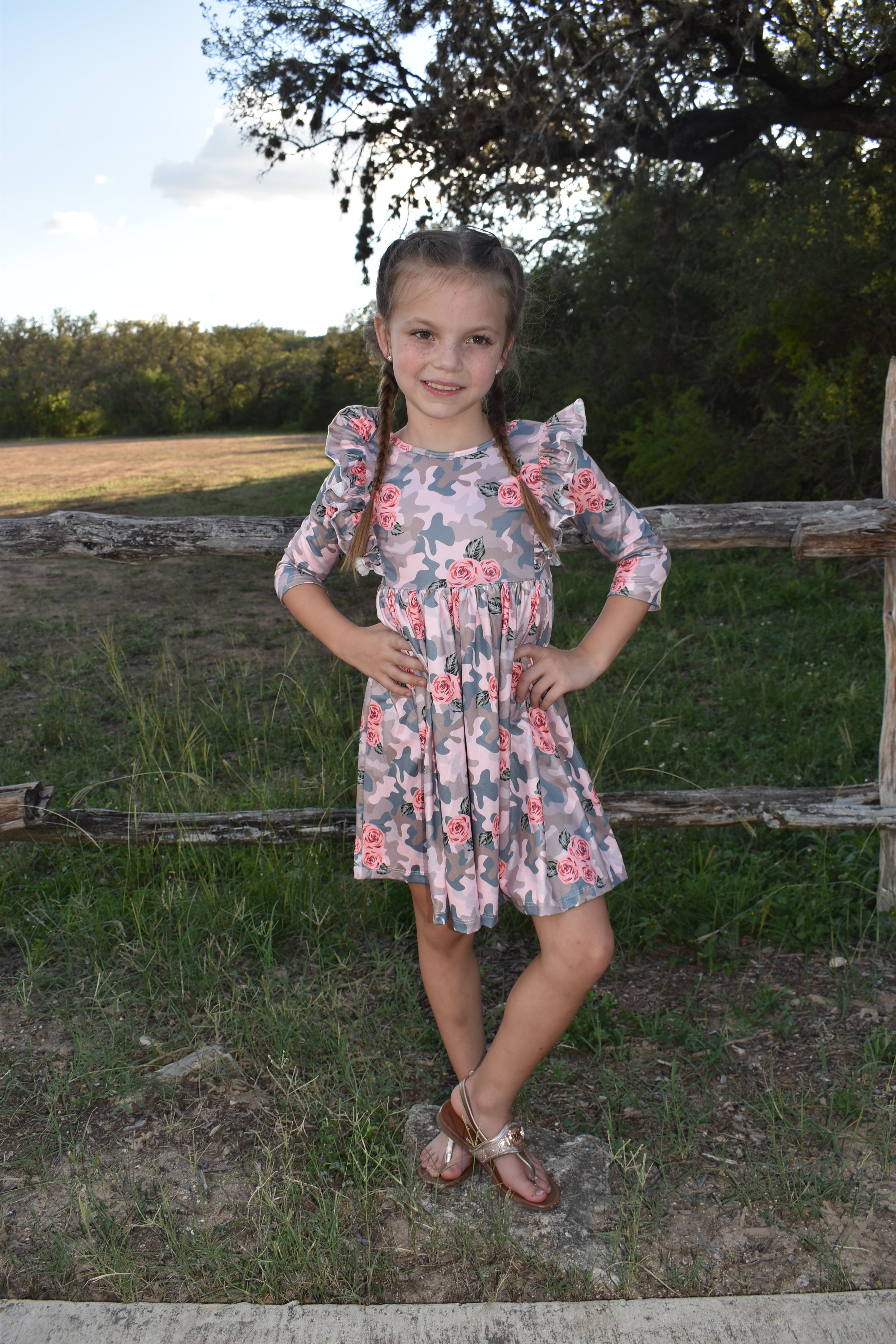 Camo cutie ruffle twirl dress