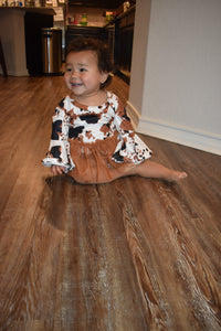 cow print onesie with tutu