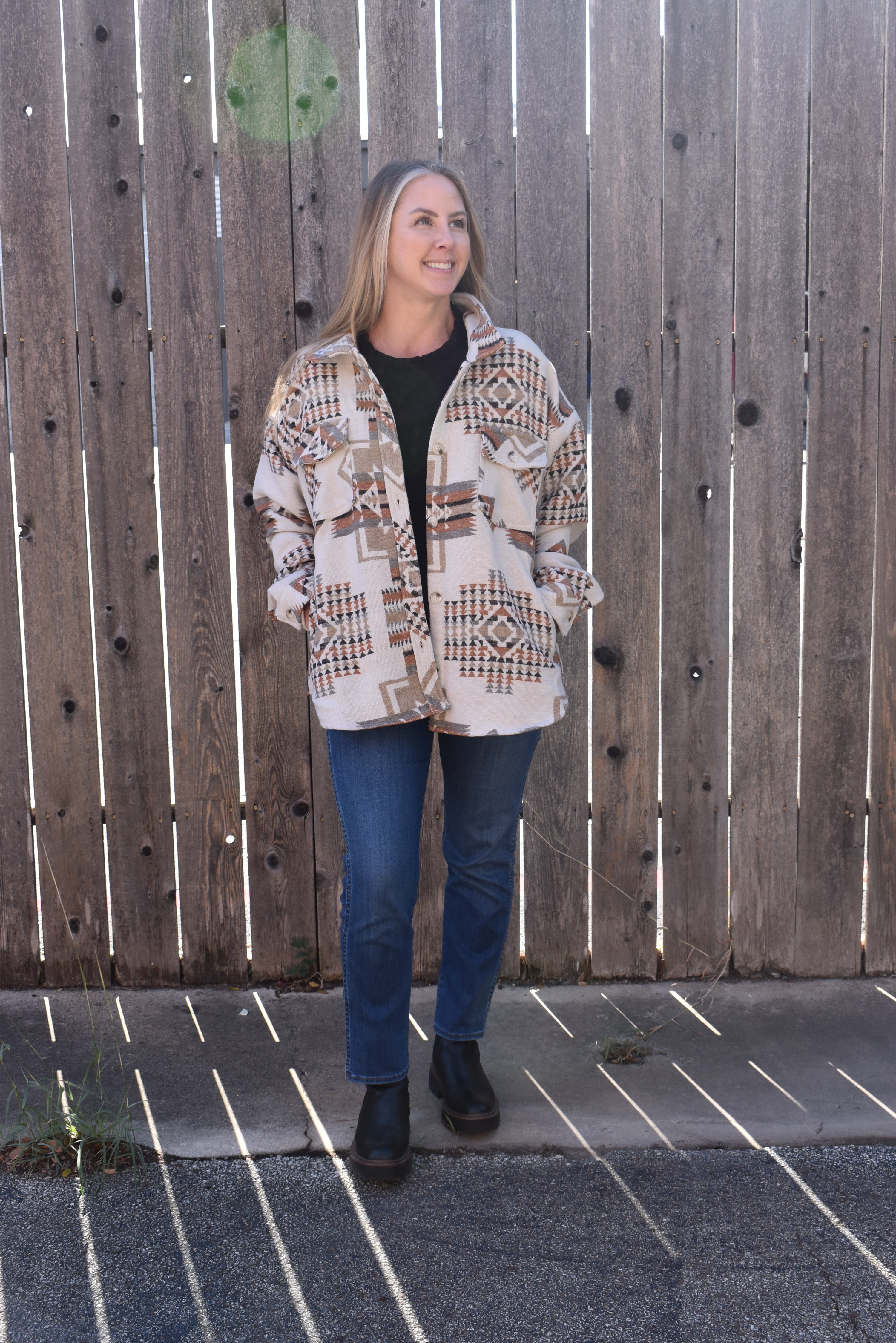 Cream rust Aztec Jacket