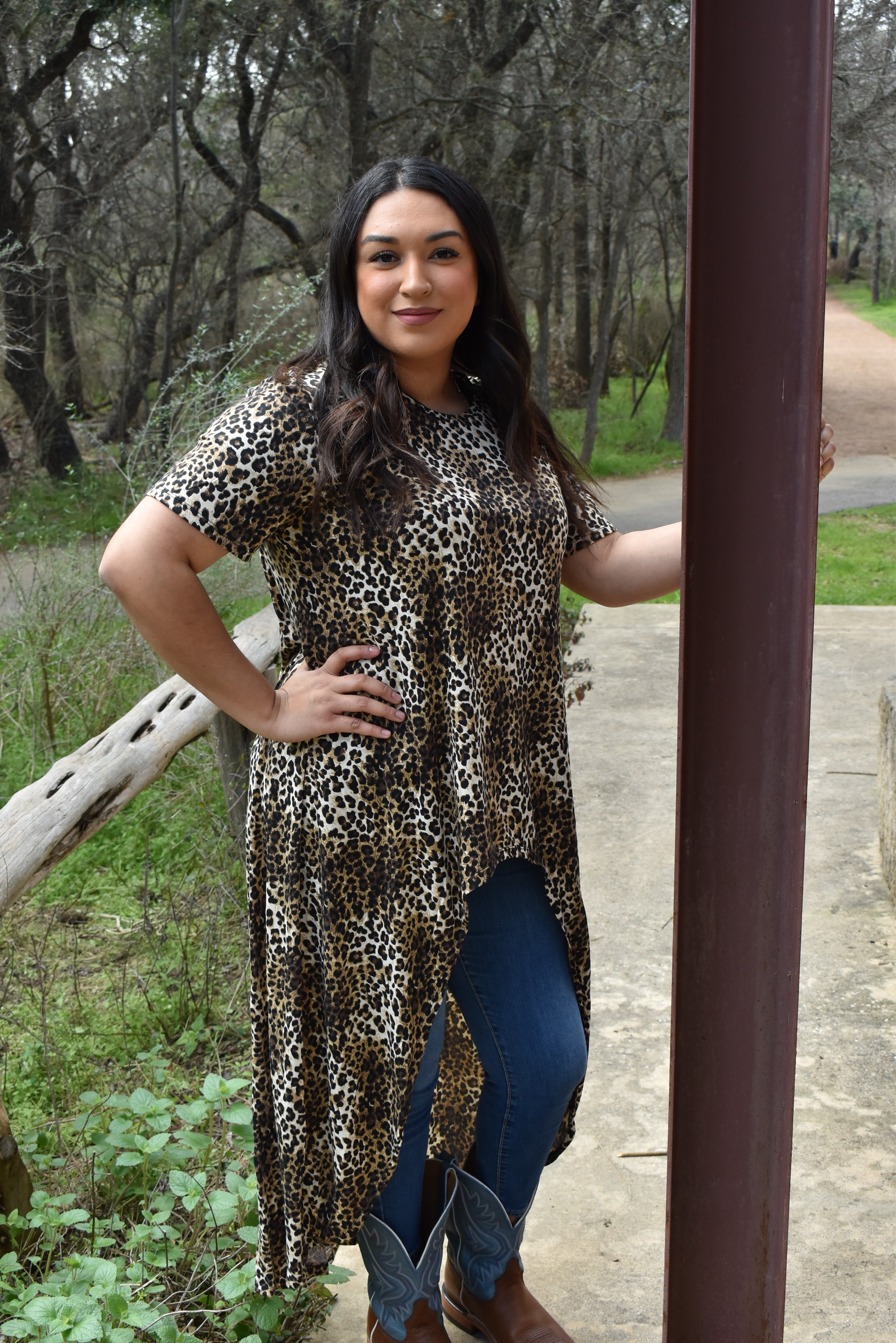 Cheetah Highlow blouse