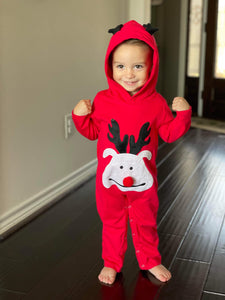 red baby romper
