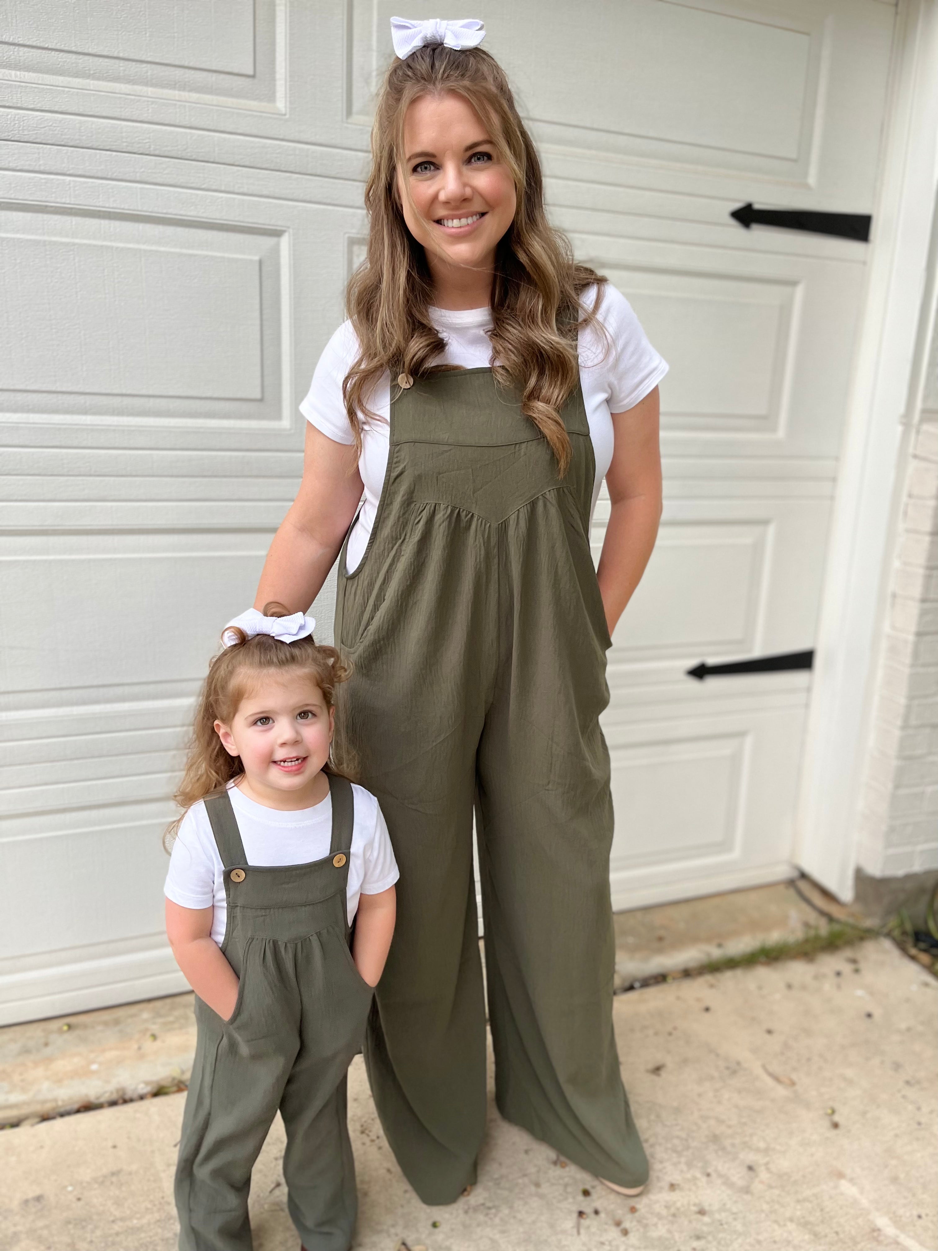 Mommy olive green romper